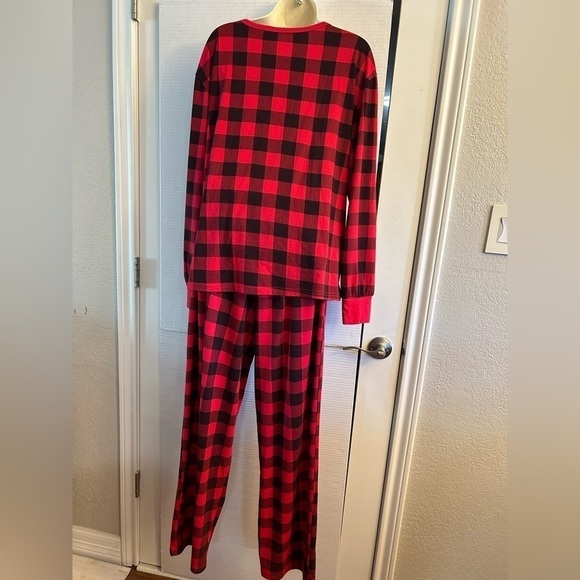 Tebbis women’s Christmas red & black Holiday pajamas 2 pc set. Sz-L V20 - Picture 2 of 13